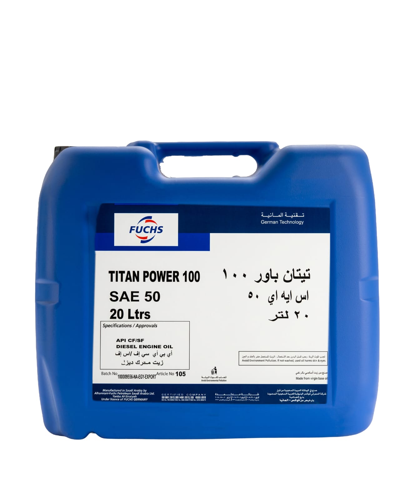 TITAN POWER 100 SAE 50 20L